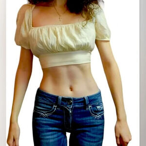 Chiffon cropped back tie crop top